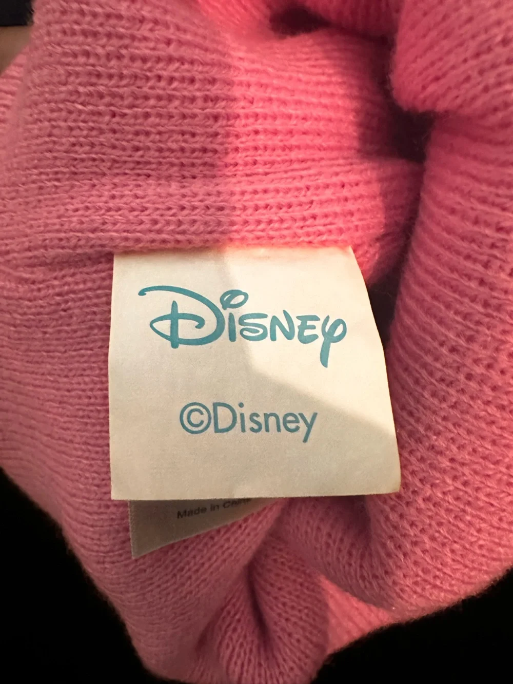 Disney Pink Elsa Knit Beanie with White Stripes